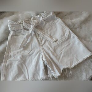 Zara High Waist Women Shorts - White